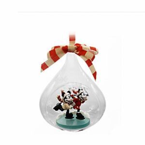 Disney 2021 Mickey and Minnie Mouse Glass Drop Sketchbook Ornament NWT